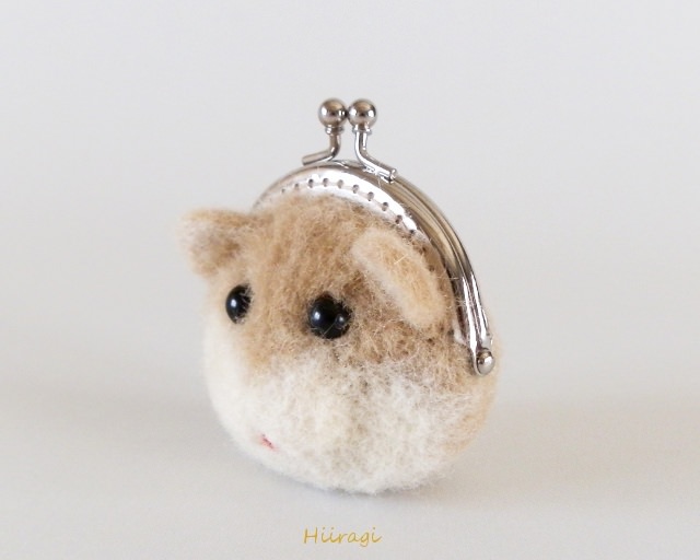 hiiragi ハムスターのがま口財布 ブラウン